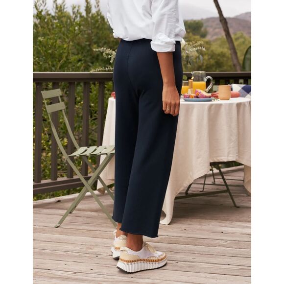 Frank&Eileen Cropped Wide Leg Sweatpant - Navy Melange S - Picture 2 of 10